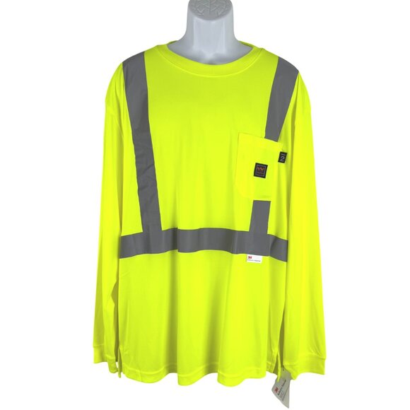 Walls Outdoor Goods Hi-Vis ANSI II Long Sleeve Safety T-Shirt‎ 3XL NWT TP-3349 - Picture 1 of 12